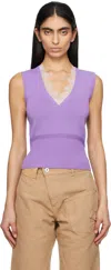 Jw Anderson Lace Trim V Neck Vest In 748 Lavender