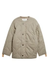 Jw Anderson Mens Clay Melange Quilted Loose-fit Wool Jacket In Gray