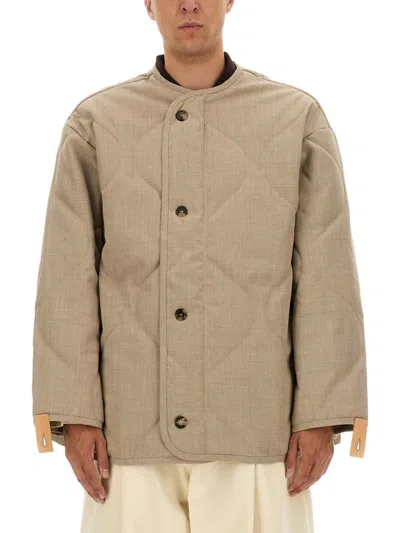 Jw Anderson Quilted Jacket With Boxy Silhouette In Gold
