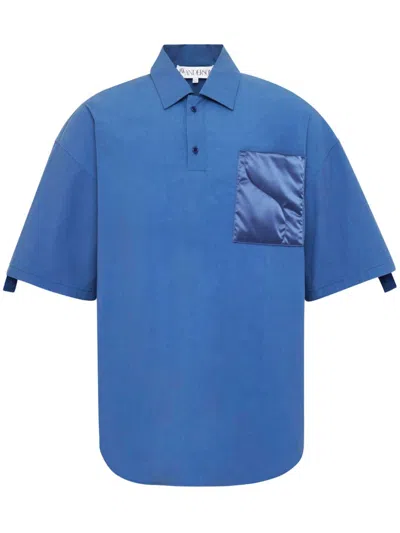 Jw Anderson Quilted-pocket Polo Shirt In Blue