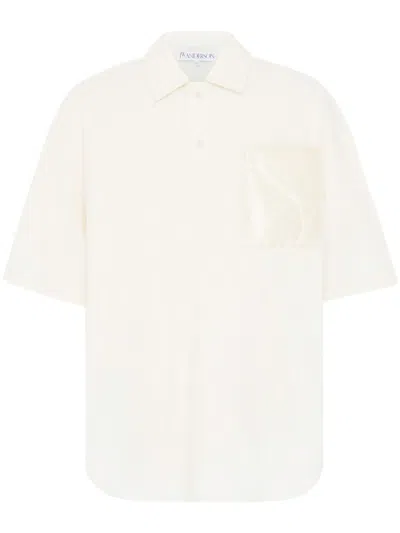 Jw Anderson Quilted-pocket Polo Shirt In White