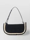 Jw Anderson Raffia Bumper-15 Shoulder Bag Crochet Design In Black
