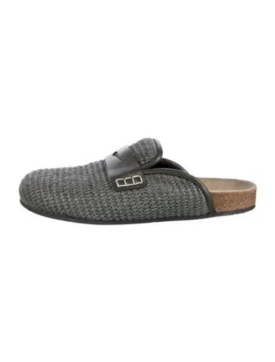 Pre-owned Jw Anderson Raffia Colorblock Pattern Mules
