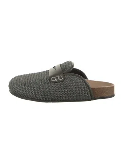 Pre-owned Jw Anderson Raffia Mules In Green
