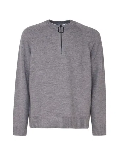 Jw Anderson Raglan-sleeved Knitted Jumper In Grey