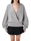 Jw Anderson Grey Wrap-front Sweatshirt