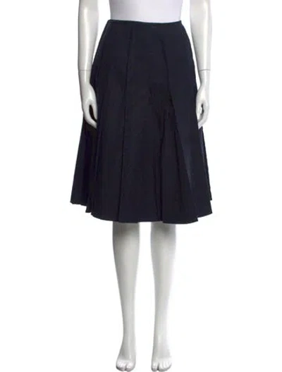 Pre-owned Jw Anderson Raw-edge Trim Knee-length Skirt In Blue