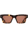 Jw Anderson Acetate Jwa02 Rectangle Sunglasses In Brown