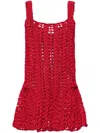 Jw Anderson Crochet Mini Dress In Red