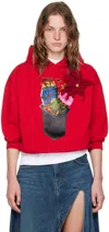 JW ANDERSON RED FLOWER POT HOODIE