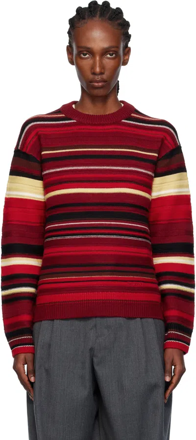 Jw Anderson Red Multi Stripe Sweater