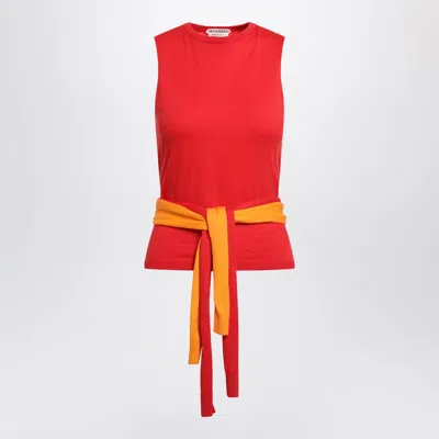 Jw Anderson Red Tank Top With Waist Ties