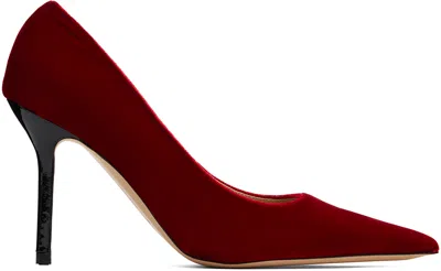 Jw Anderson Red Velvet Heels In 301-red