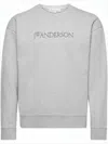 Jw Anderson Relaxed Fit Long-sleeve Sweatshirt With Subtle Logo In Gray