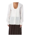 Jw Anderson Women's Pintuck Bib Shirt In White