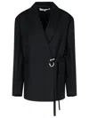 Jw Anderson Tailored Wrap Blazer In Nero