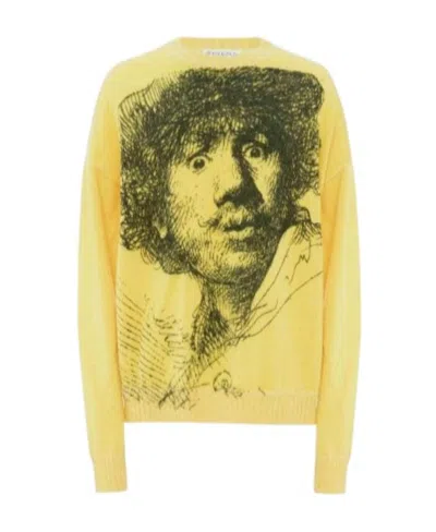 Jw Anderson Rembrandt Crew Neck Jumper In Yellow