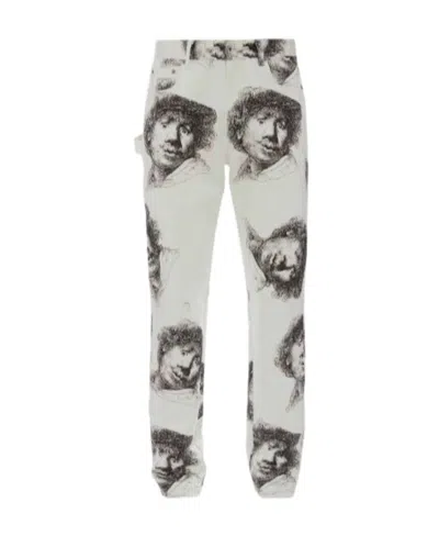Jw Anderson Rembrandt Graphic-print Trousers In White
