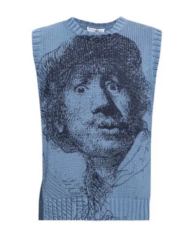 Jw Anderson Rembrandt Knitted Vest In Blue