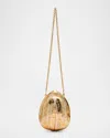 Jw Anderson Resin Walnut Clutch Bag In Gold