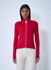 Jw Anderson Rib Cardigan In Red