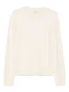 Jw Anderson Ribbed Crew-neck Sweater In White