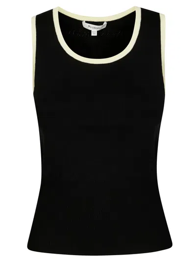Jw Anderson Ribbed Fitted Vest With Contrast Trim In Black