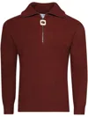 Jw Anderson J. W. Anderson Half Zip Sweater Rust In 红色