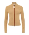 Jw Anderson Fitted Zip Up Cardigan In Nude