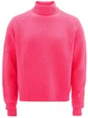 Jw Anderson Ribbed-knit High-neck Jumper In Rosa