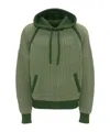 Jw Anderson Textured Knit Drawstring Hoodie In Green
