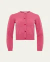 Jw Anderson Ribbed Merino Wool Cardigan In Pink