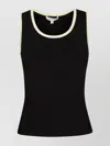 Jw Anderson J. W. Anderson Fitted Black Ribbed Vest With Contrasting Trim In Black