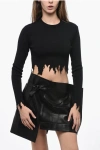 Jw Anderson Lasercut Long Sleeves Crop Top