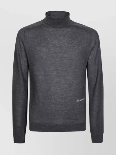 Jw Anderson Ribbed Turtleneck Jumper Long Sleeves In Gray