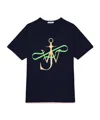Jw Anderson Ribbon Anchor Pattern T-shirt In Blue