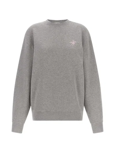 Jw Anderson J.w.anderson Ribbon Anchor Embroidery Sweatshirt In Gray