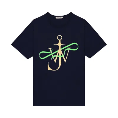 Pre-owned Jw Anderson Ribbon Anchor T-shirt 'navy' | Blue | Men's Size L