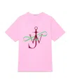 Jw Anderson Ribbon Anchor Pattern T-shirt In Pink