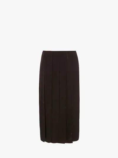 Jw Anderson Ribbon Panel Midi Skirt In Brown