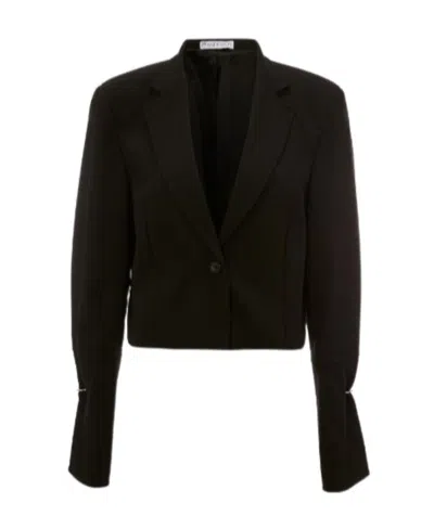 JW ANDERSON RING-DETAIL CROPPED BLAZER