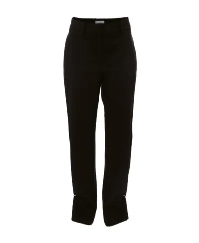 Jw Anderson Ring Detail Slim-leg Trousers In Black