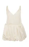 Jw Anderson Rolled Hem Duchesse Mini Dress In Ivory
