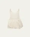Jw Anderson Rolled Hem Duchesse Mini Dress In Ivory