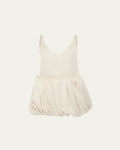 Jw Anderson Rolled Hem Duchesse Mini Dress In Ivory