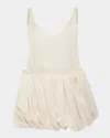 Jw Anderson Rolled Hem Duchesse Mini Dress In Ivory