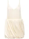 Jw Anderson Rolled Hem Duchesse Mini Dress In Ivory
