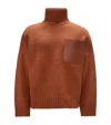 Jw Anderson J. W. Anderson Wool Blend Sweater With Leather Pocket Detail In Brown