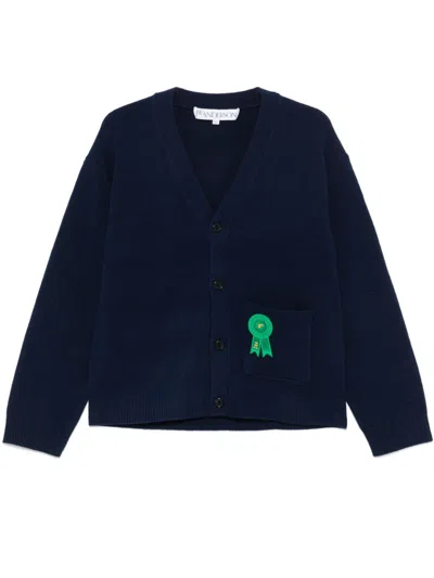 Jw Anderson Rosette Cardigan In Blue
