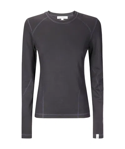 Jw Anderson Round Collar And Long-sleeved T-shirt In Black